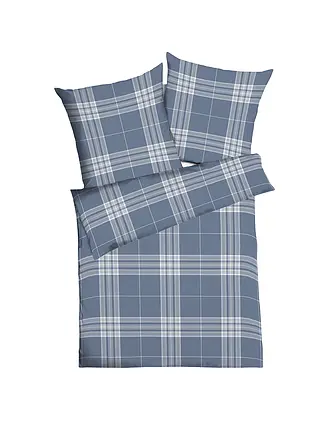 KAEPPEL | Ropa de cama de franela 70x90cm/140x200cm PURE Antracita | dunkelblau